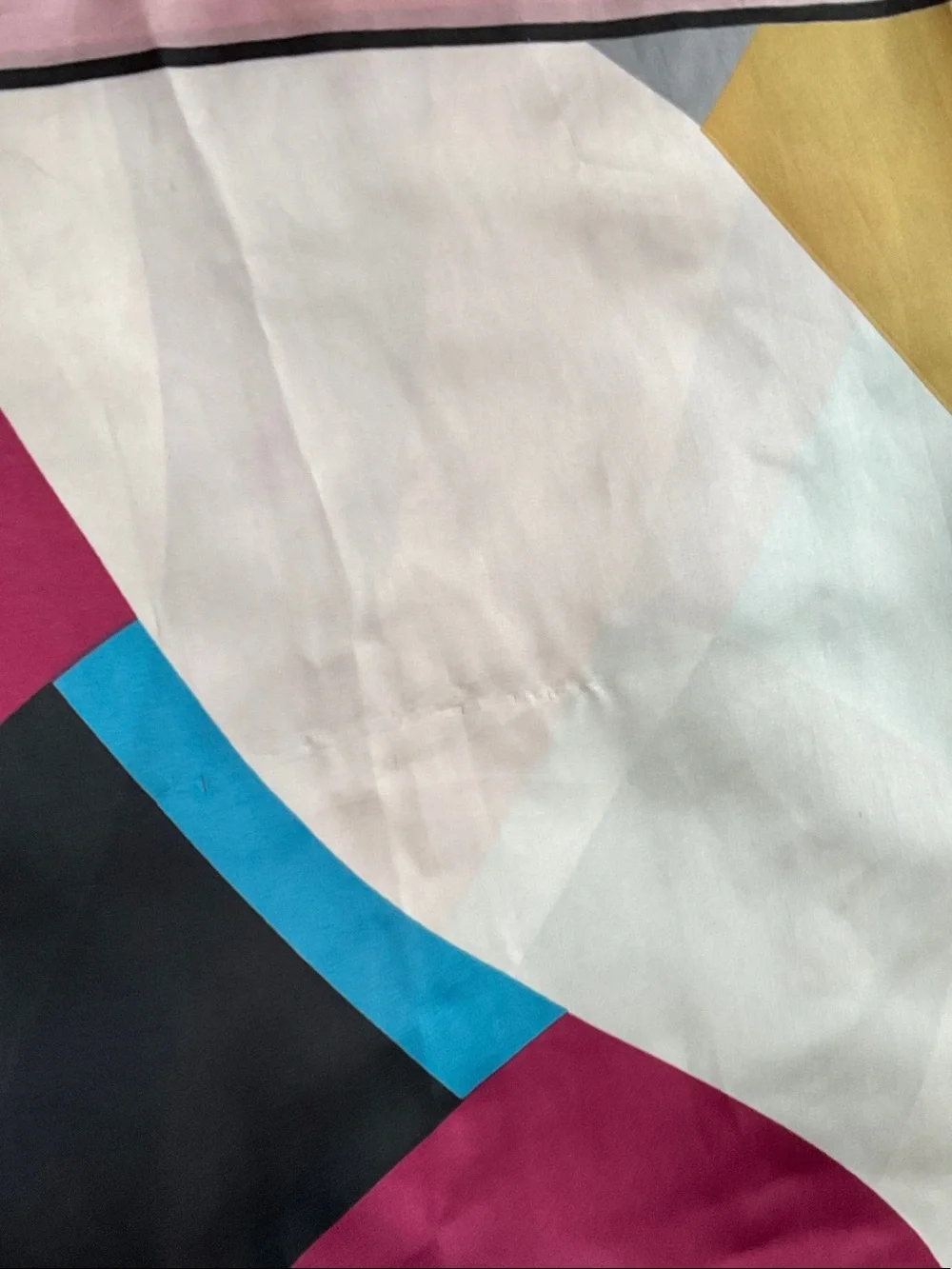 Multicolor Geometric Print Silk-scarf handkerchief-